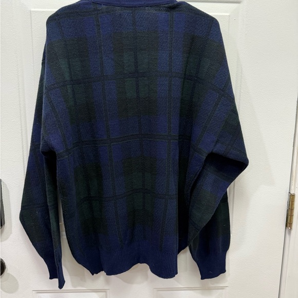 Vintage Murano dead stock plaid wool blend button-down cardigan,Men’s Med Unisex - Picture 7 of 7